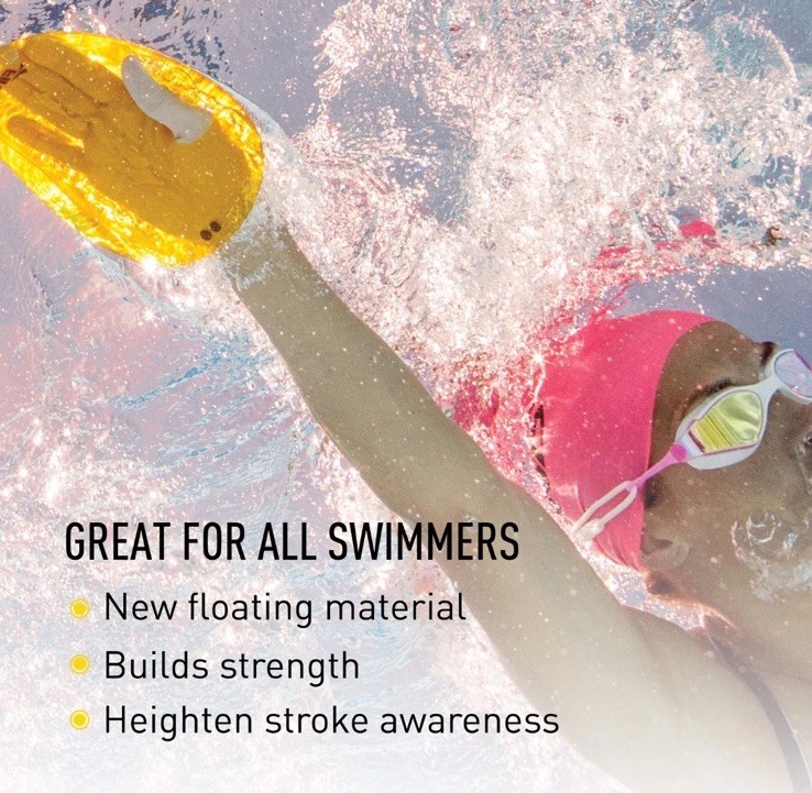 FINIS Agility Floating Swim Paddles, Strapless, Technique, Training, Medium Fit
