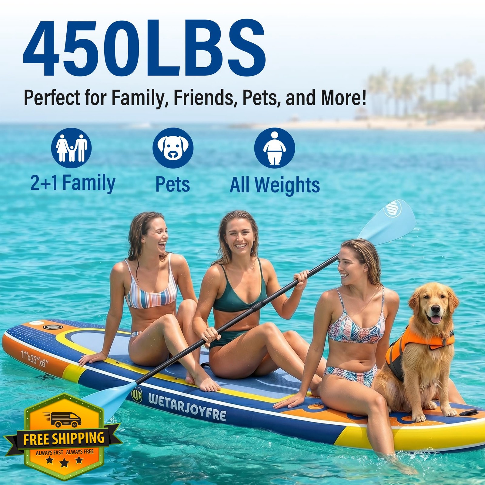 Wetarjoyfre Inflatable SUP 11ft Blue WJF-COL-blue