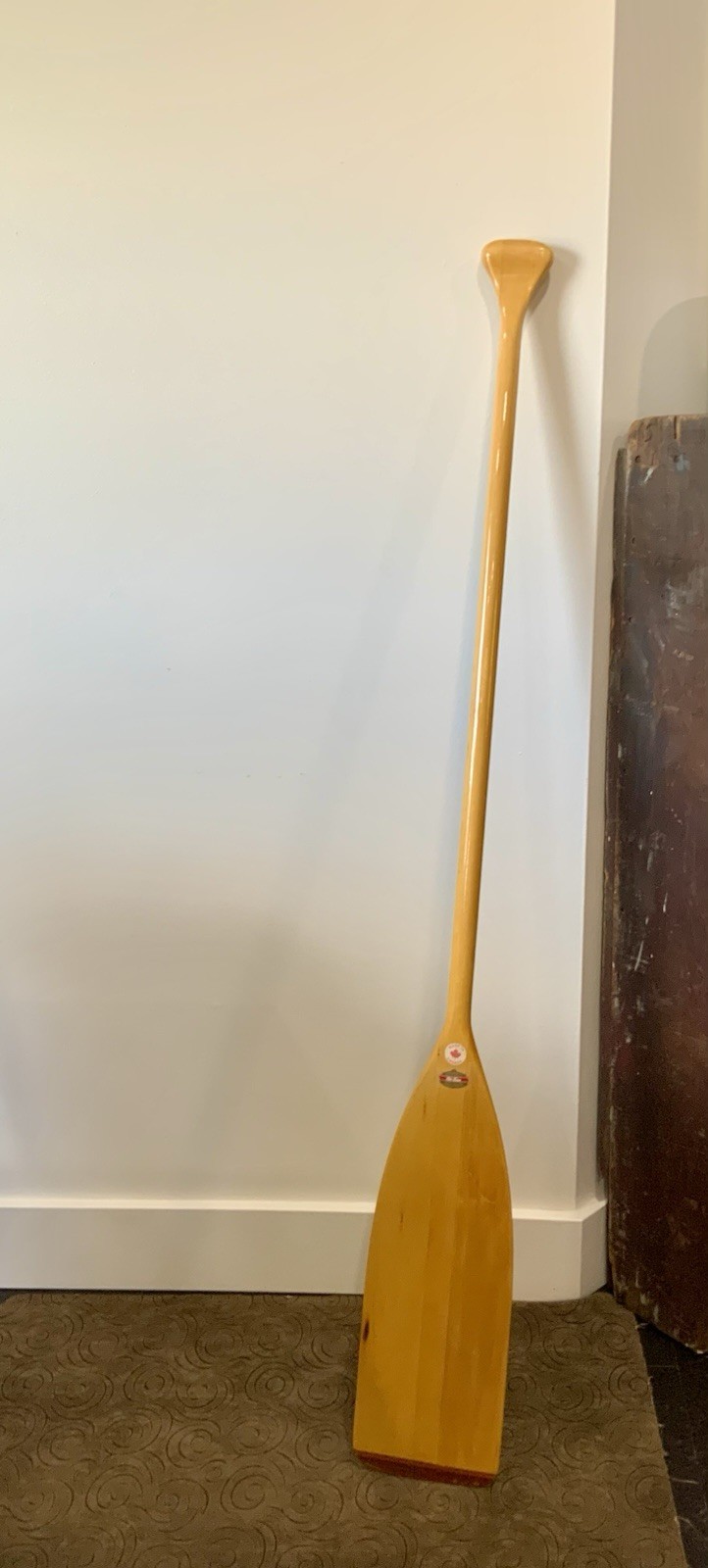 Vintage Old Town Wooden Canoe Paddle 57” Made In Canada Original Stickers
