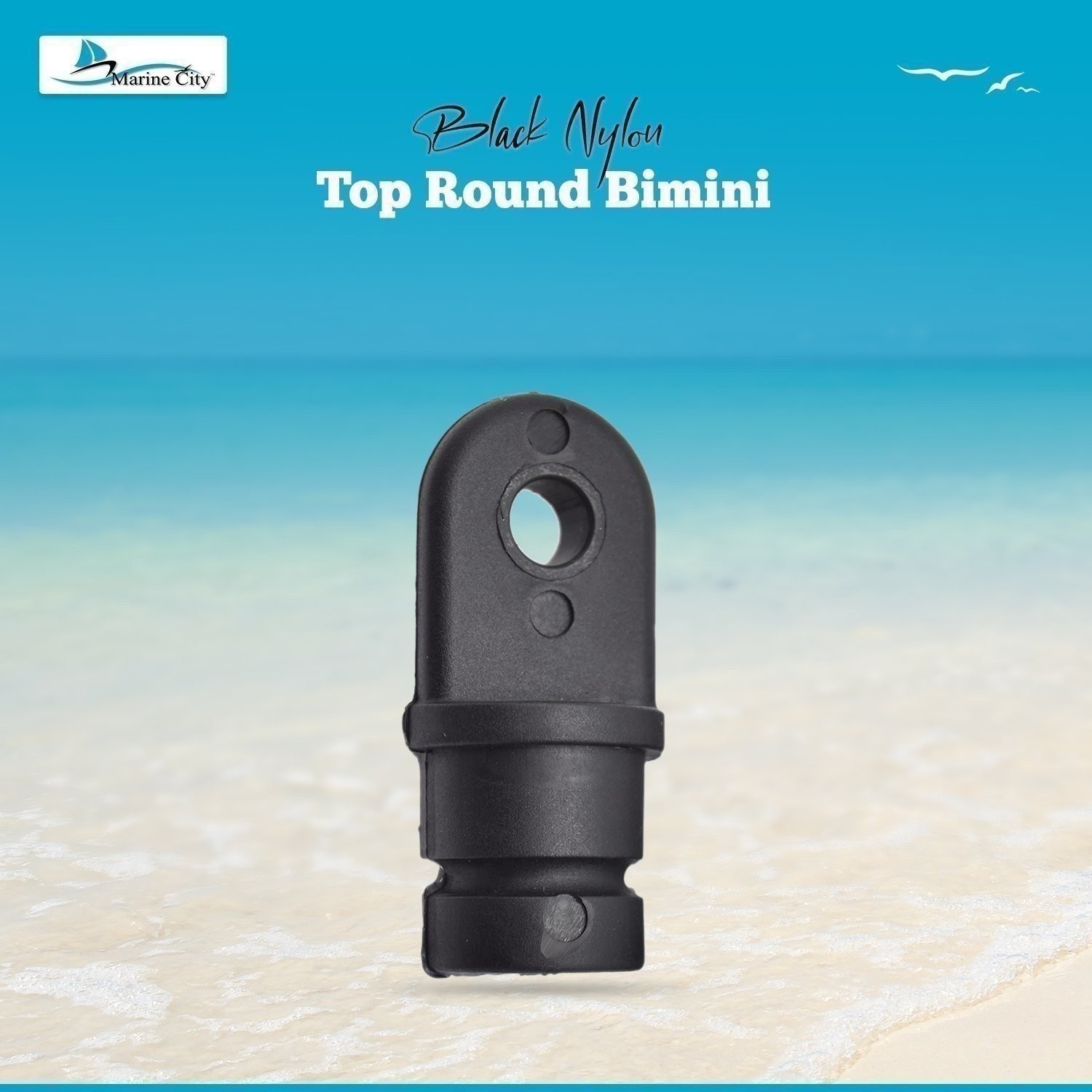 MARINE CITY Black Nylon Bimini Top Eye End Cap Round Inside 7/8″ Outer Diameter
