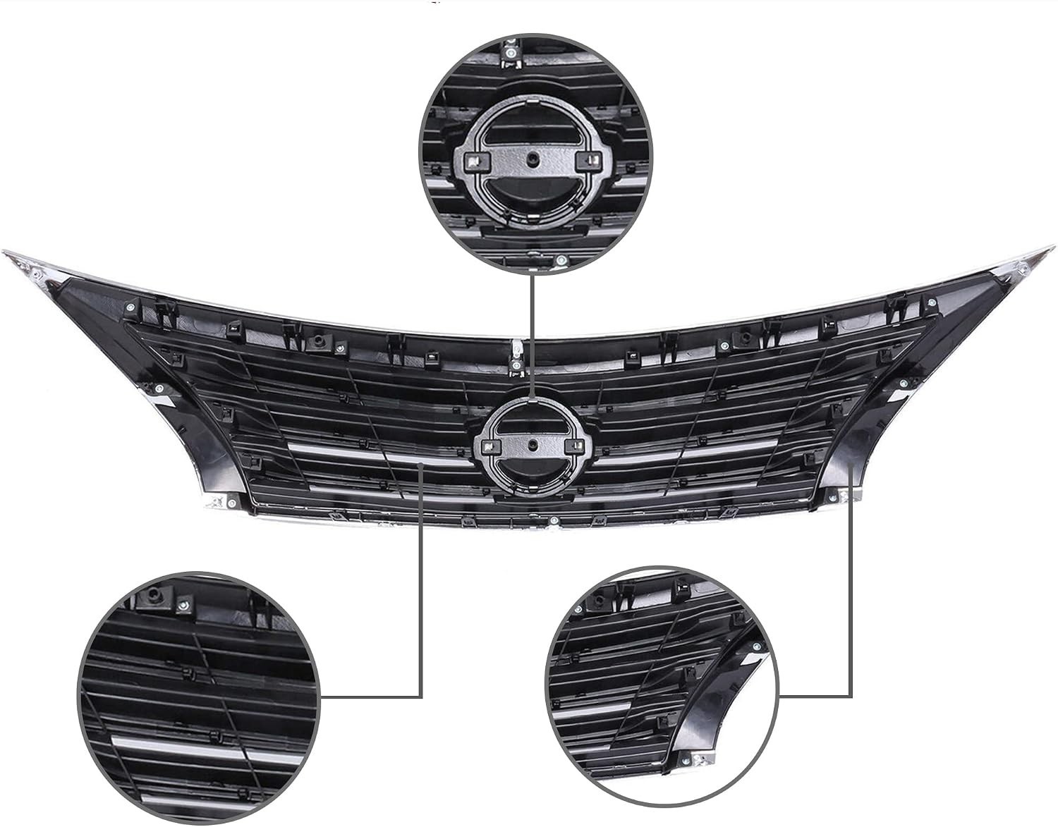Front Upper Bumper Grille For 2013 2014 2015 Nissan Altima Black Insert