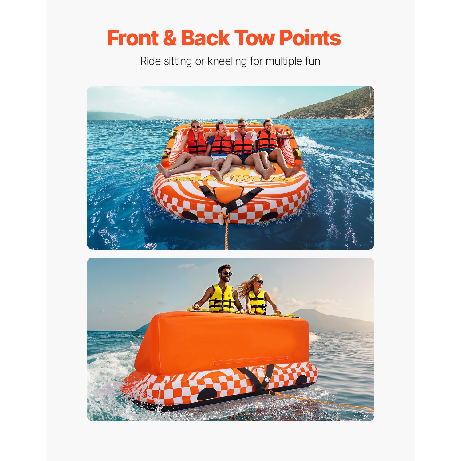 Uimoso Towable Tube for Boating 1-4 Riders Boating Tubes Towable Water Sport