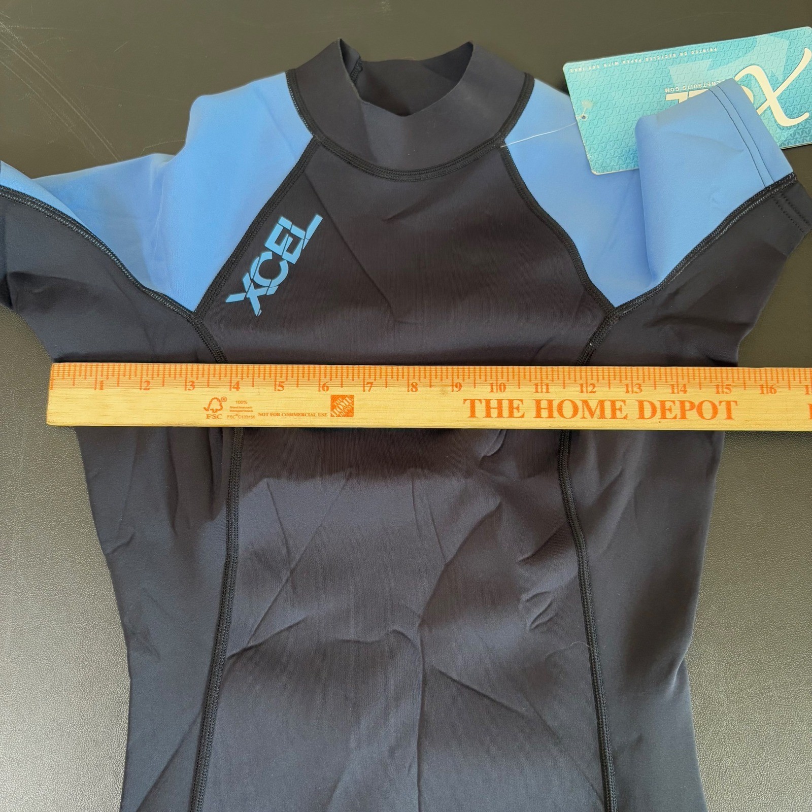 XCEL Neoprene Wetsuit Top Shirt Xcelerator Ultraflex 1.0/0.5 Womens 4 Black Blue