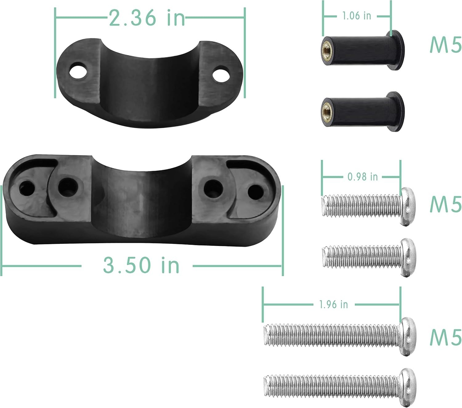 Durable Nylon Kayak Stabilizer Rods with Complete Mounting Accessories – Black