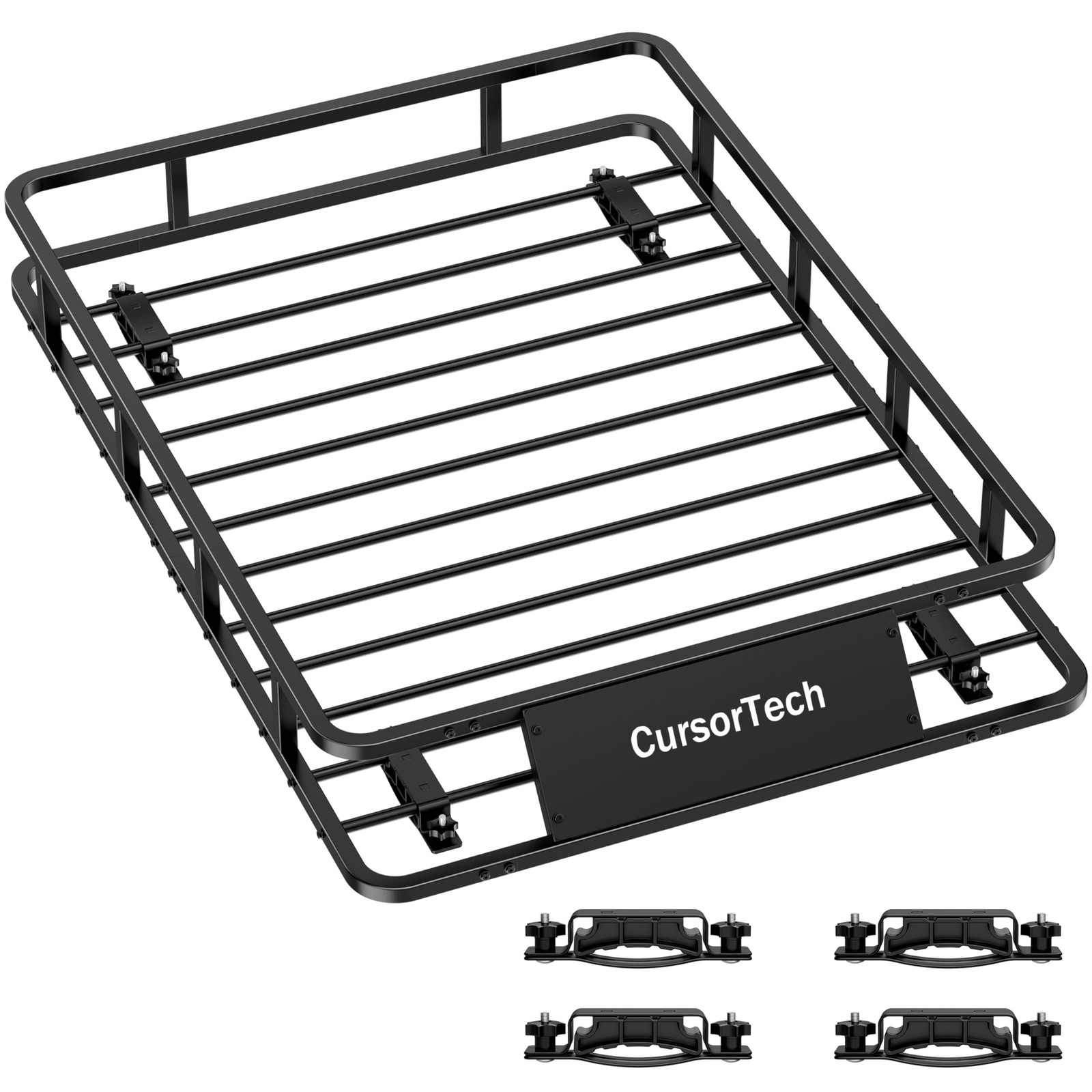 Roof Rack Basket 51″ x 36″ Heavy Duty Roof Cargo Basket 300 lbs Capacity Stee…