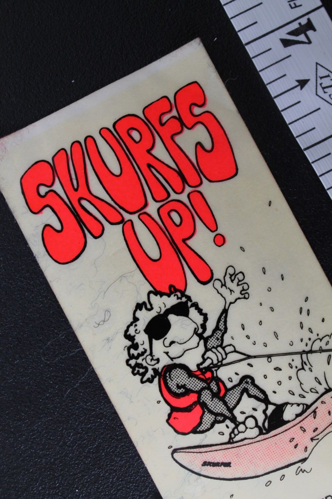 Skurfs Up Skurfer Water Ski Boards Clear Neon Orange V6B Vintage Surfing STICKER