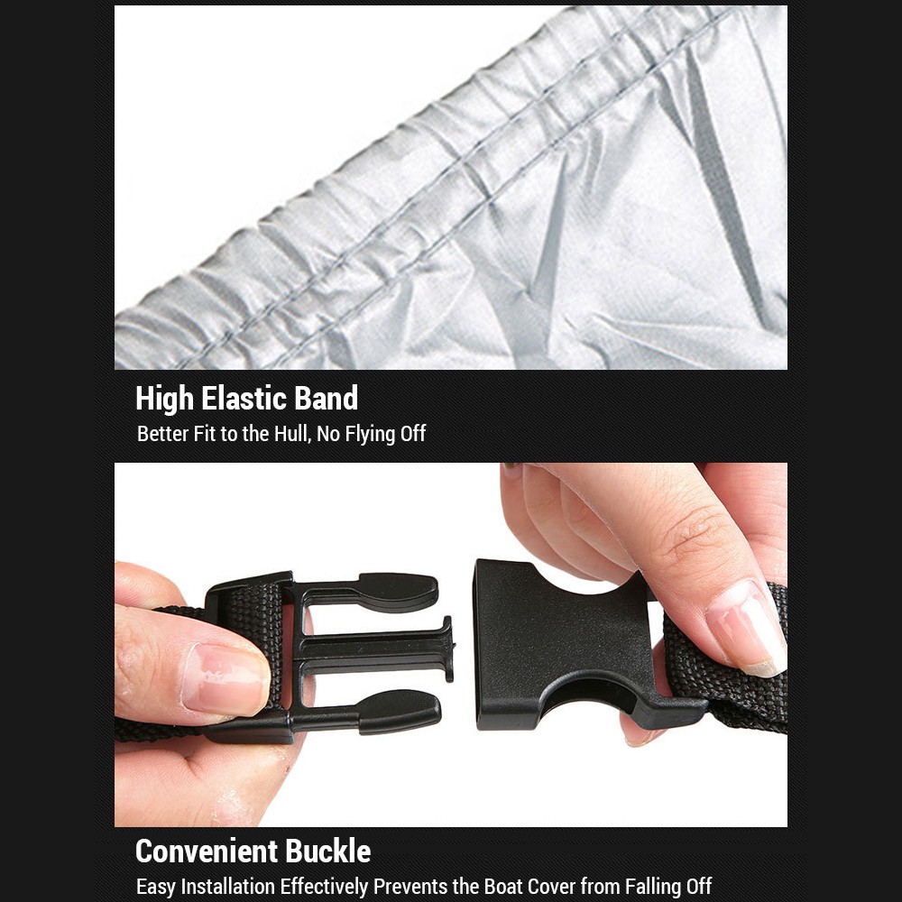 Boat Cover 11-22ft Outdoor V-Shaped Yacht Dust Cover Rainproof Boat Cover S EFXP