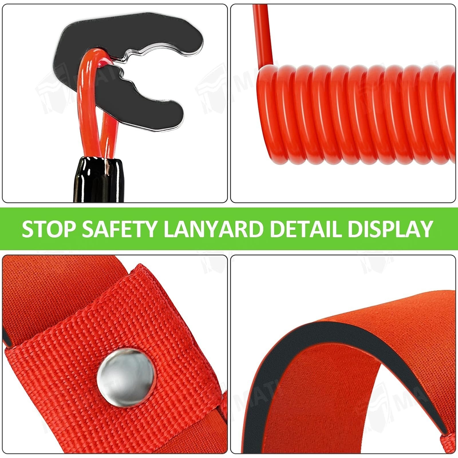 M MATI Stop Kill Switch Safety Lanyard for Kawasaki Jet Ski Models