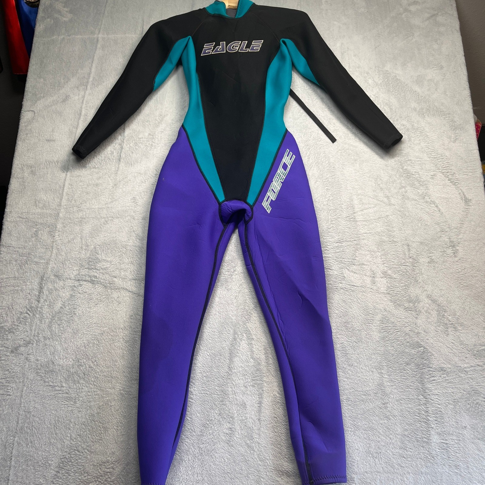 Eagle Wetsuit Women Purple Teal Black Colorblock Force Full Body Size 8