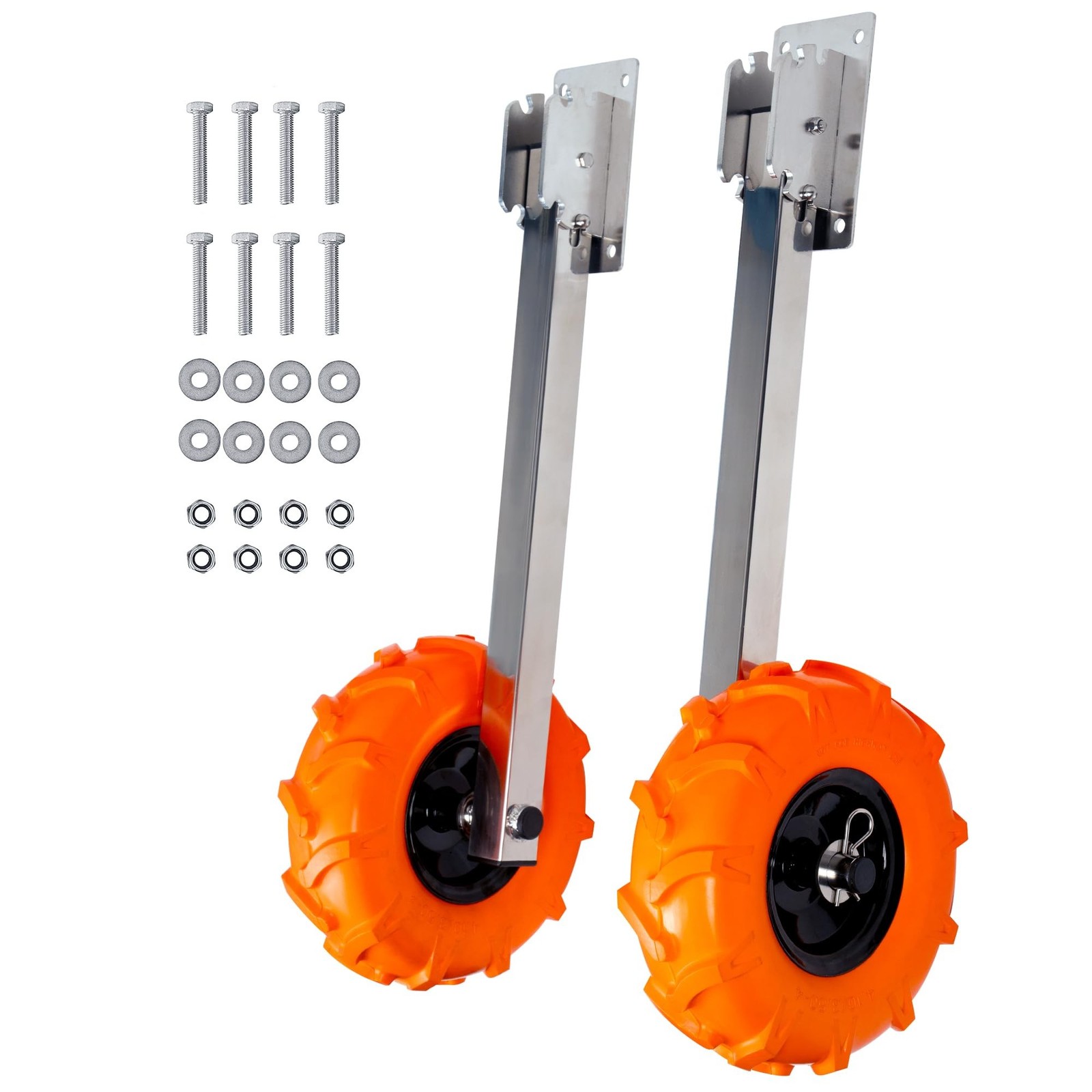 Boat Launching Wheels, 10″ Rubber Transom Launch Wheels with Stainless Steel …