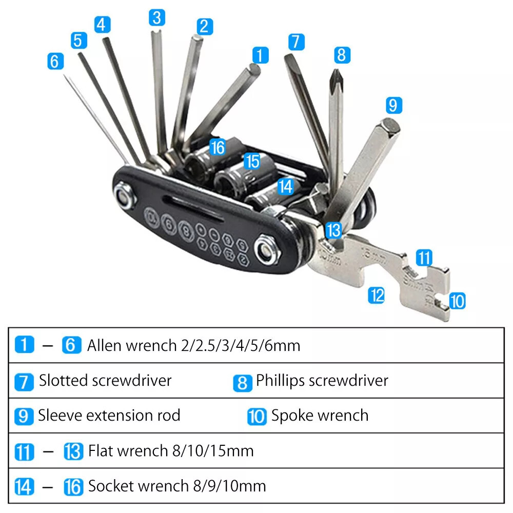 Scuba Diving 16-in-1 Save a Dive Kit Repair Wrench Screwdriver Tool Set