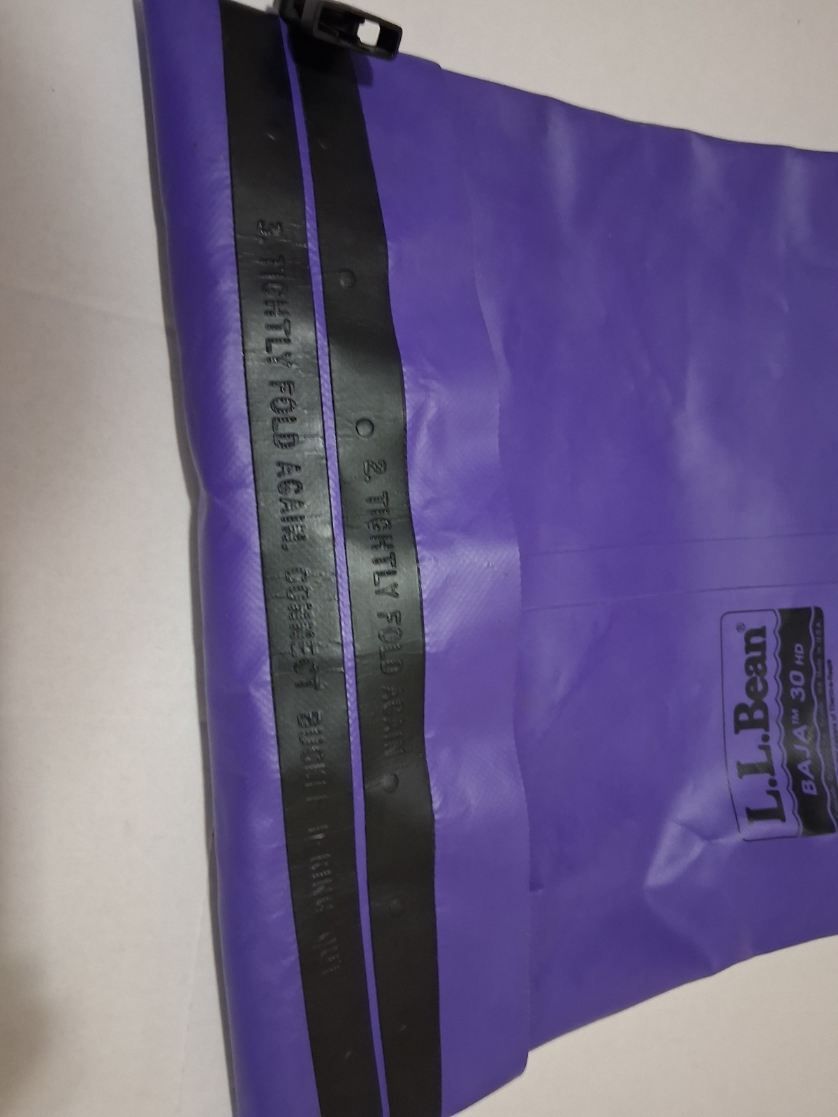 L.L. Bean Baja 30 HD Dry Bag Purple Roll-Top Waterproof Duffel Cascade