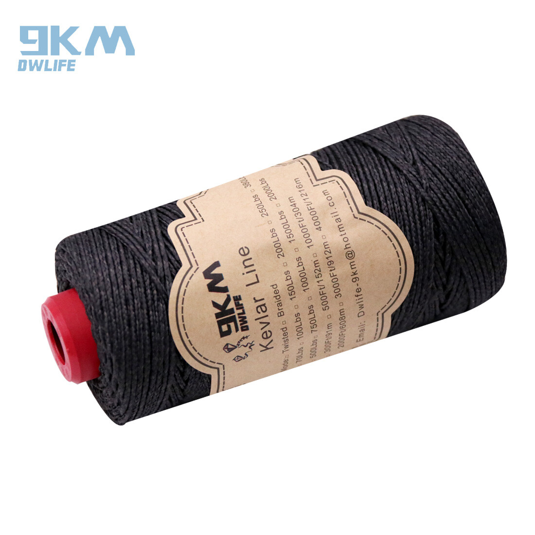 750lb Heavy Duty Black Speargun Braid Line Made with Kevlar Conventional Wrap