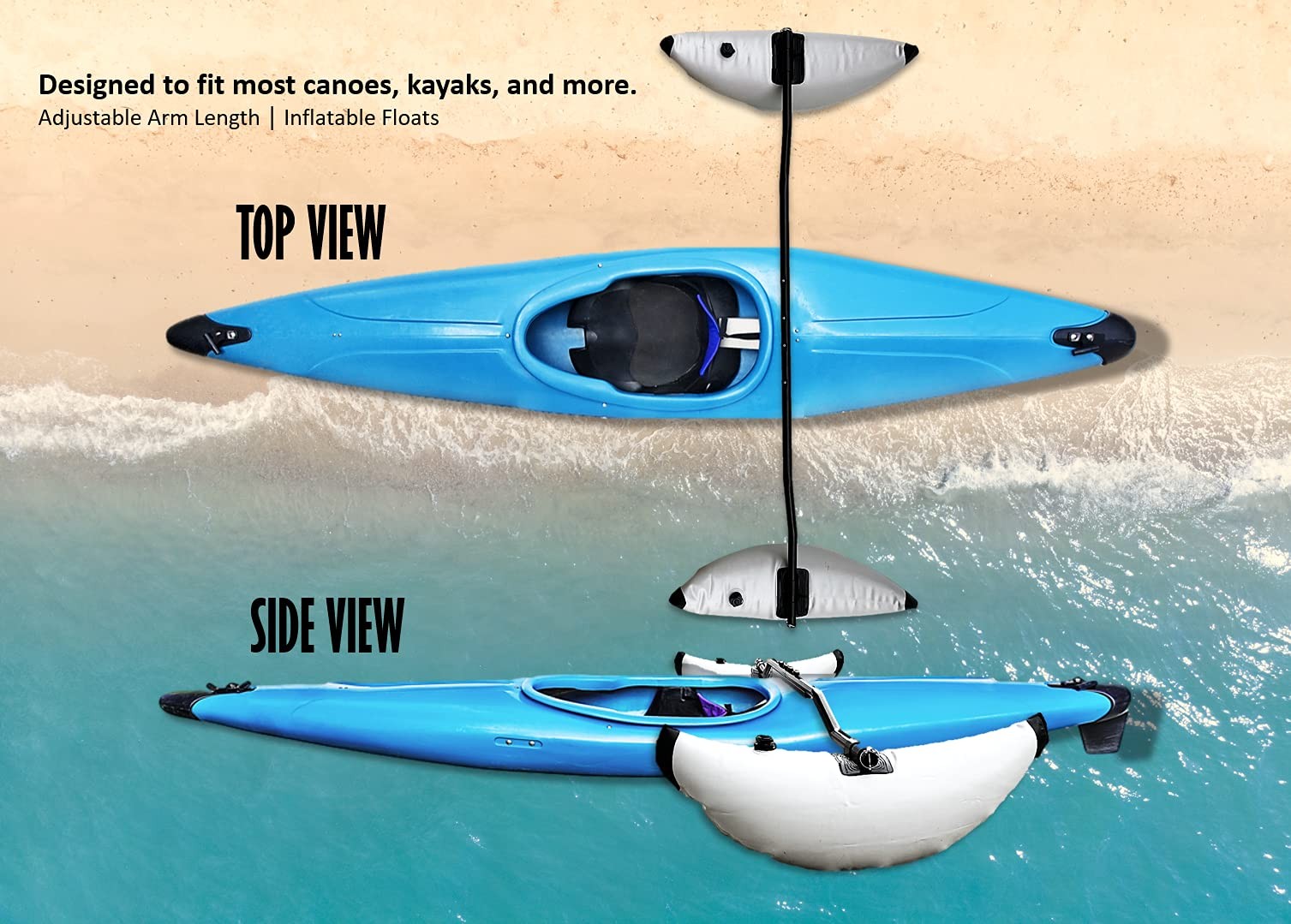 Boat Kayak Canoe Outrigger Stabilizer System PVC Inflatable Float Buoy Buoyan…