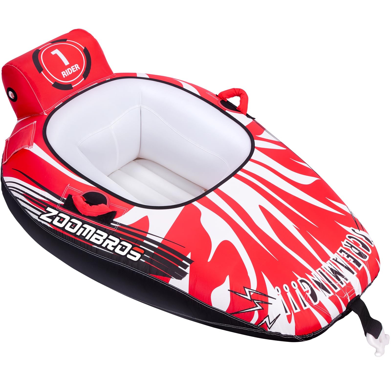ZOOMBROS 2-Person Towable Tube, Secure Cockpit, Quick Connector for Boating