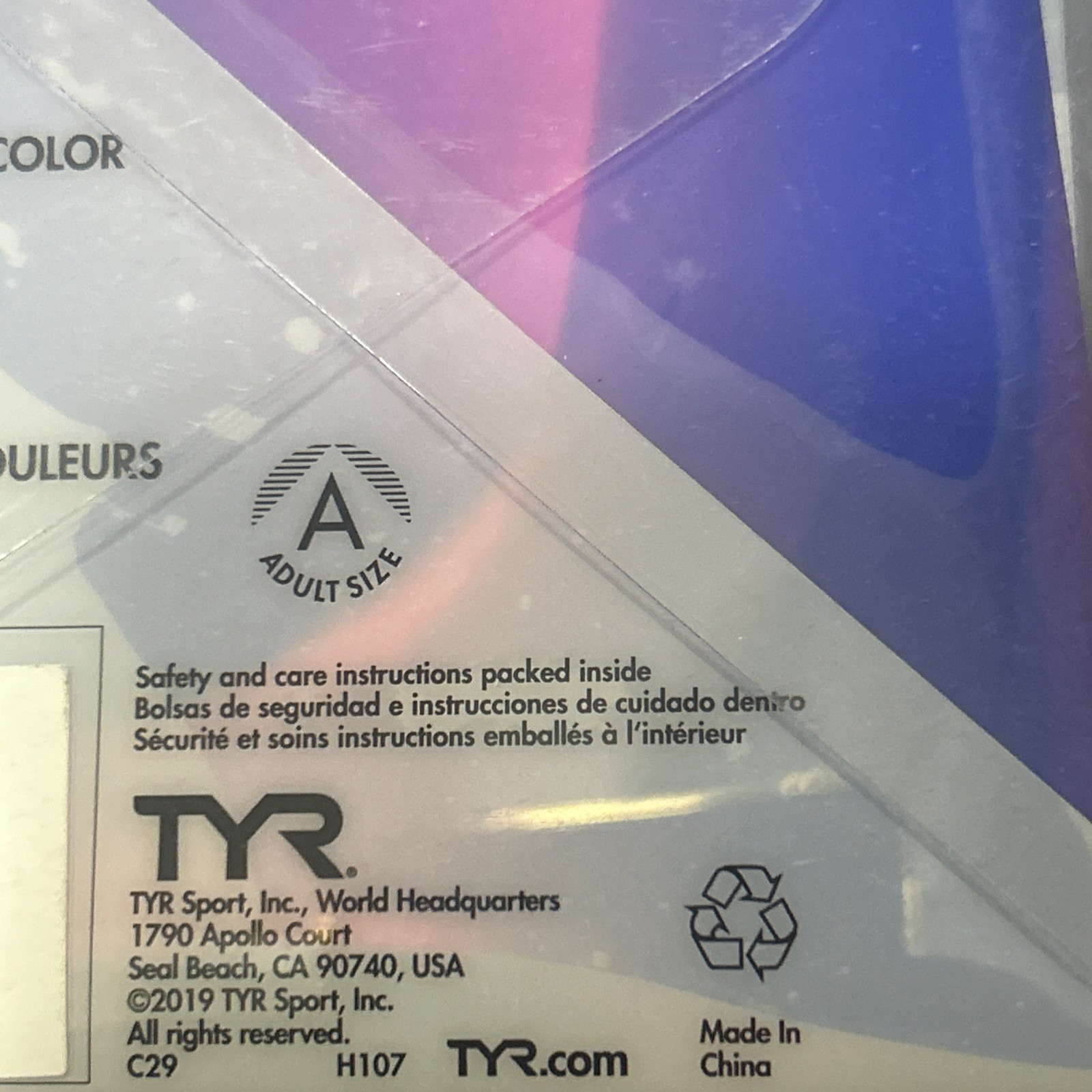 NEW TYR Graphic Silicone Swim Cap 100% Hypoallergenic Pink and Blue