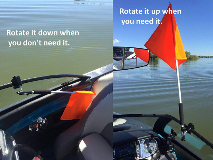 Skier Down Flag Holder – Window Mount (It Rotates!!)