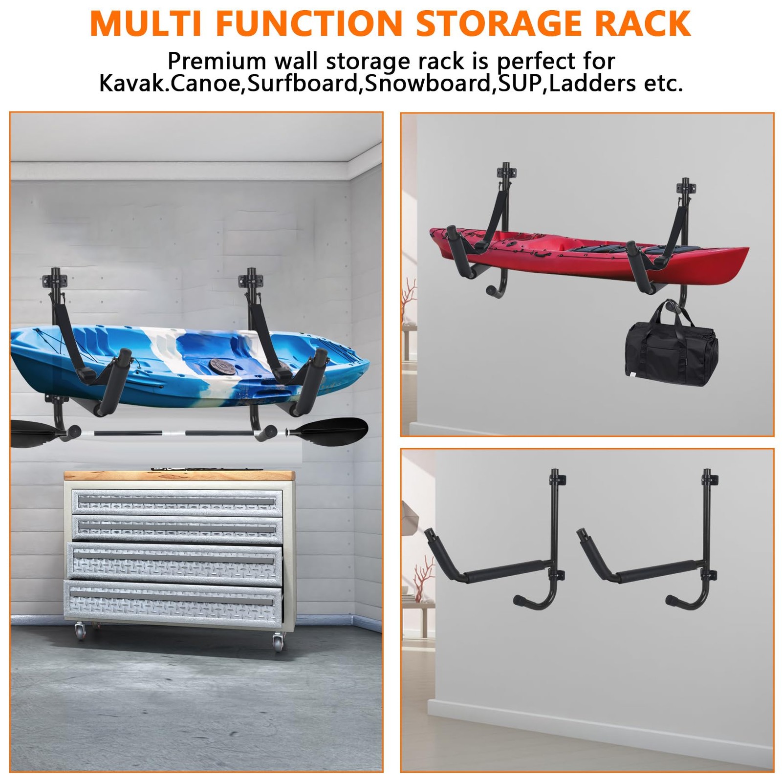 Kayak Storage Rack,Kayak Wall Mount,Heavy Duty Kayak Racks for Garage,Folding…