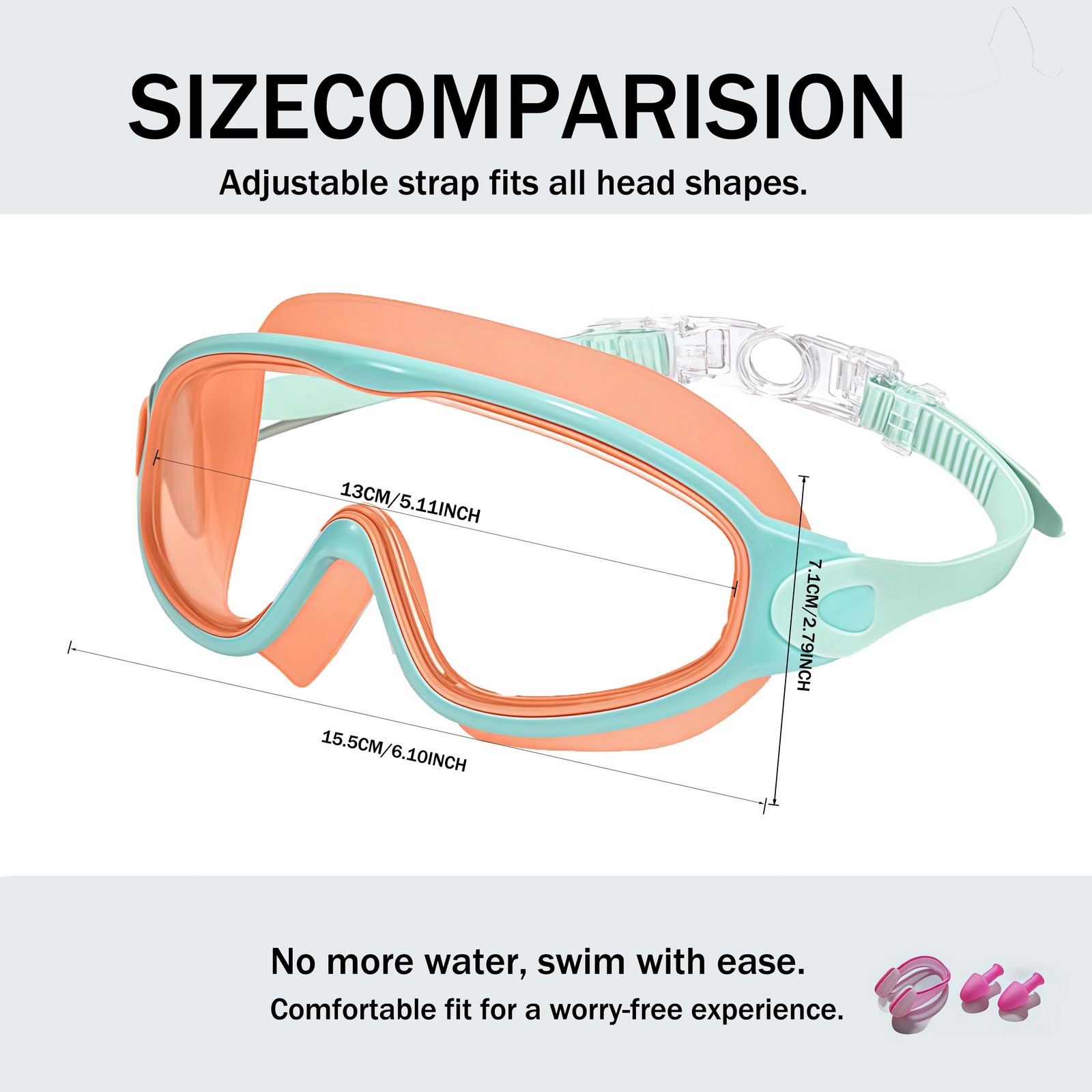 3-14 Years Kids Swimming Goggles 2 Pack Wide View Anti-Fog UV Protective