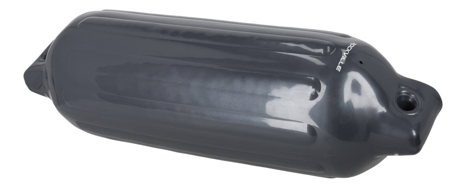 (2) Rockville FEN185-GREY 8.5″ x 27″ Boat Fenders + 10 Foot Line Marine Bumpers