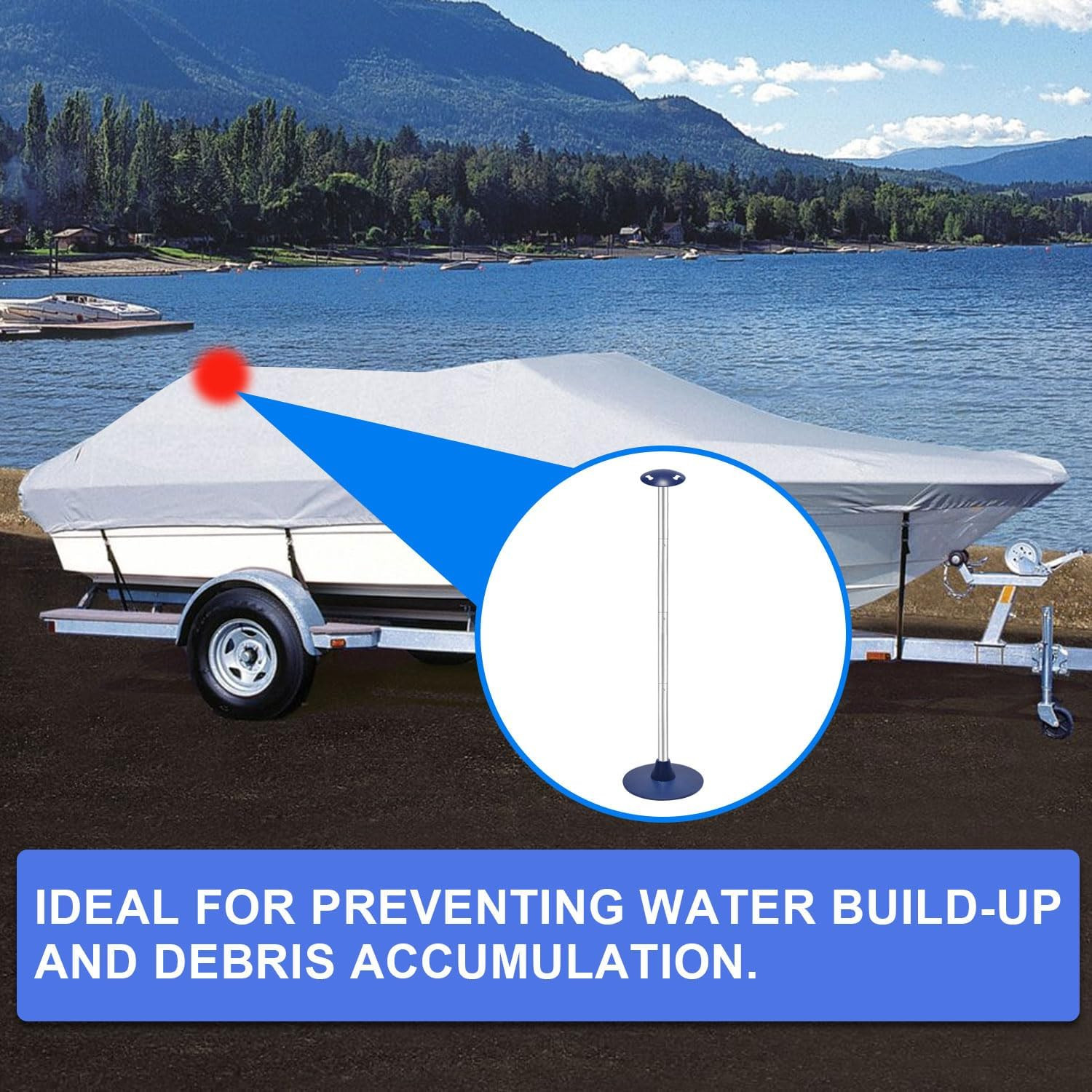 2 Pack Boat Cover Support Poles Height Adjustable Support System
