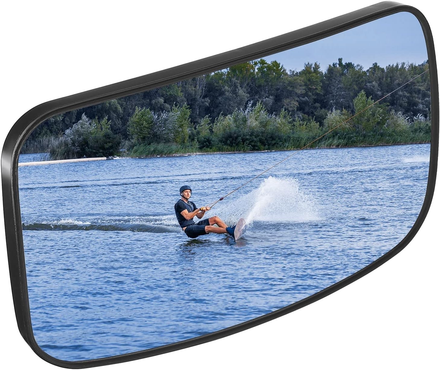 Boat Rear View Mirror, Upgrade Marine Mirror with 300° Curved Surface, 4.5″x8…