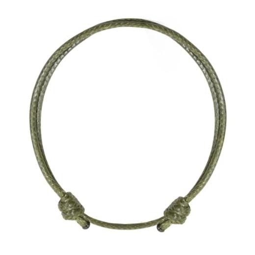 Adjustable Wax Nylon Cord Bracelet for Men Women Adult – One Size Army Green