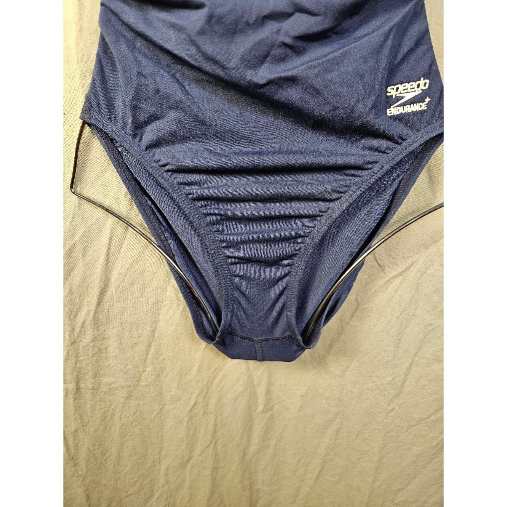 Speedo Endurance+ Womens Navy Blue Crossback One Piece Swimsuit Size 8/34
