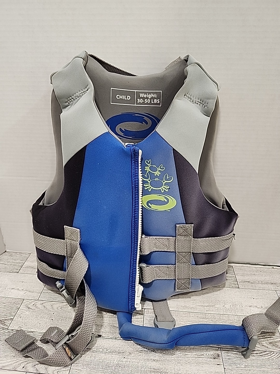 O’rageous Blue Unisex USCG Approved Water Ski Vest Life Jacket 30-50 Pounds Kids