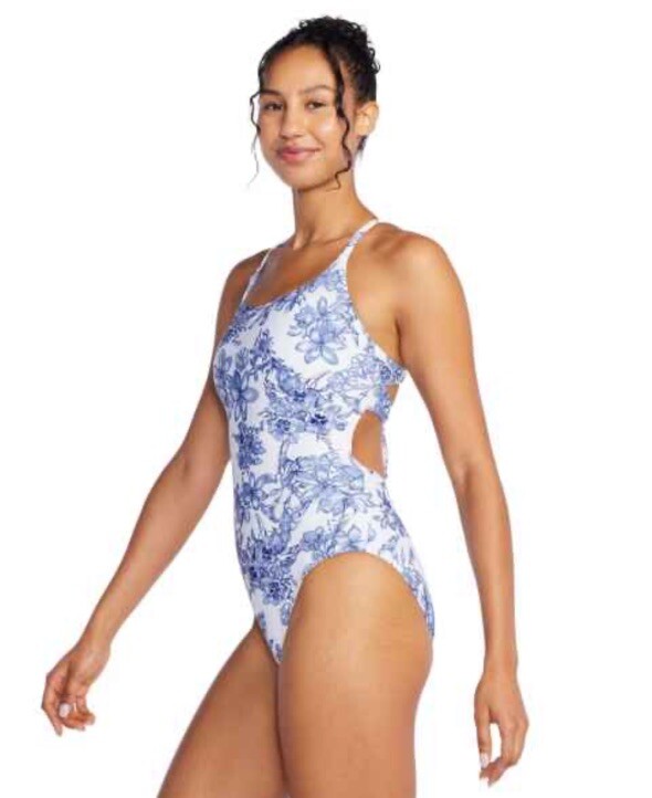 Speedo Double Cross Back 1-Piece-Cerulean Blue 1 Piece 4