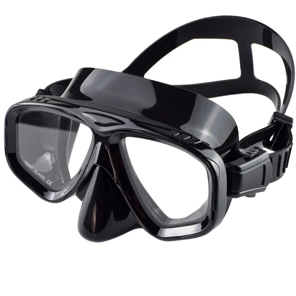 Snorkel Mask Swimming Goggles Scuba Diving Silicone Skirt Tempered Glass Len