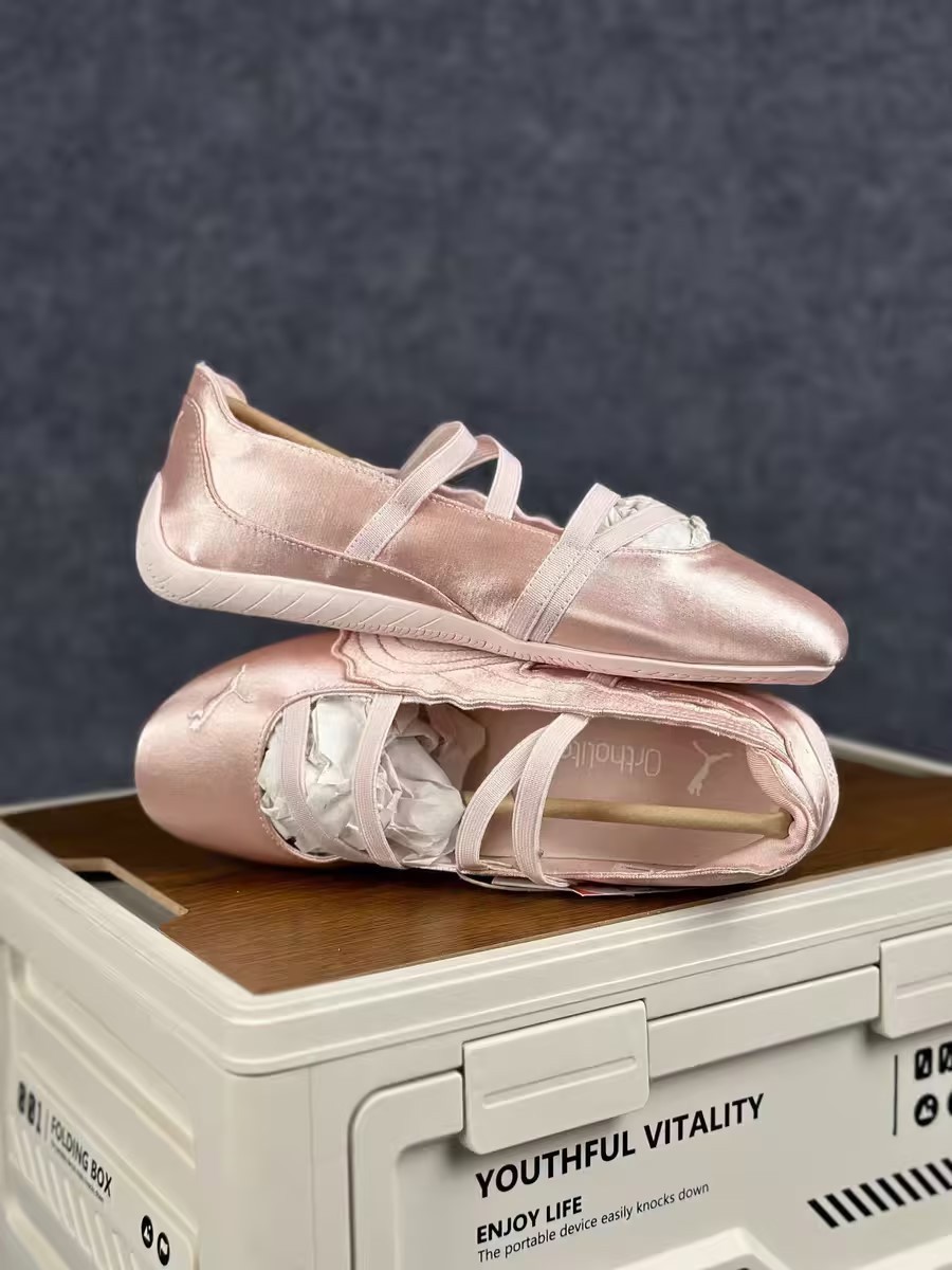 2026 Womens Speed Flat Pink Ballet Venus Mary Jane Pink Satin Ballet Flats