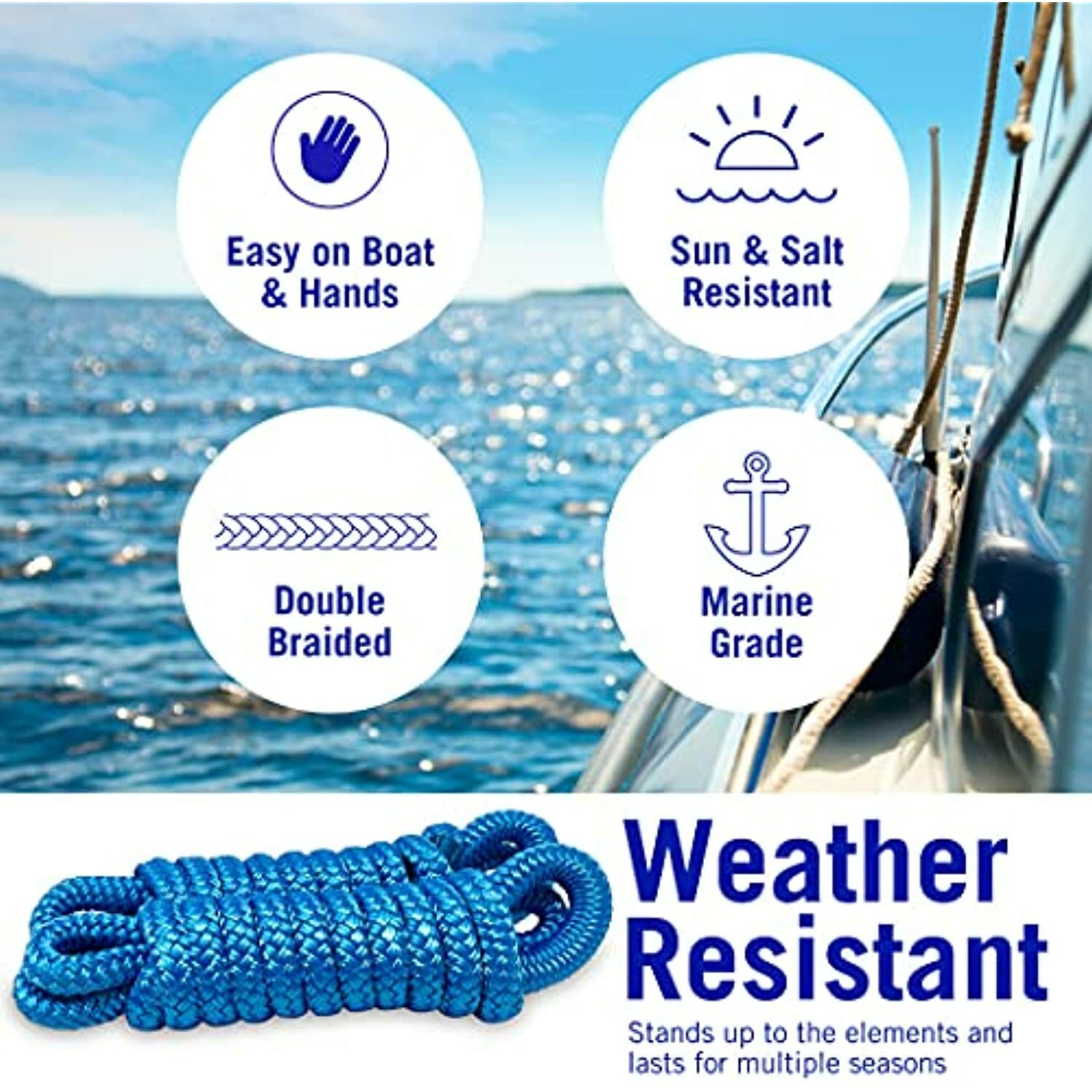 Boat Fender Lines for Boat Bumper Fender Hangers Marine Rope Nylon 6 Feet