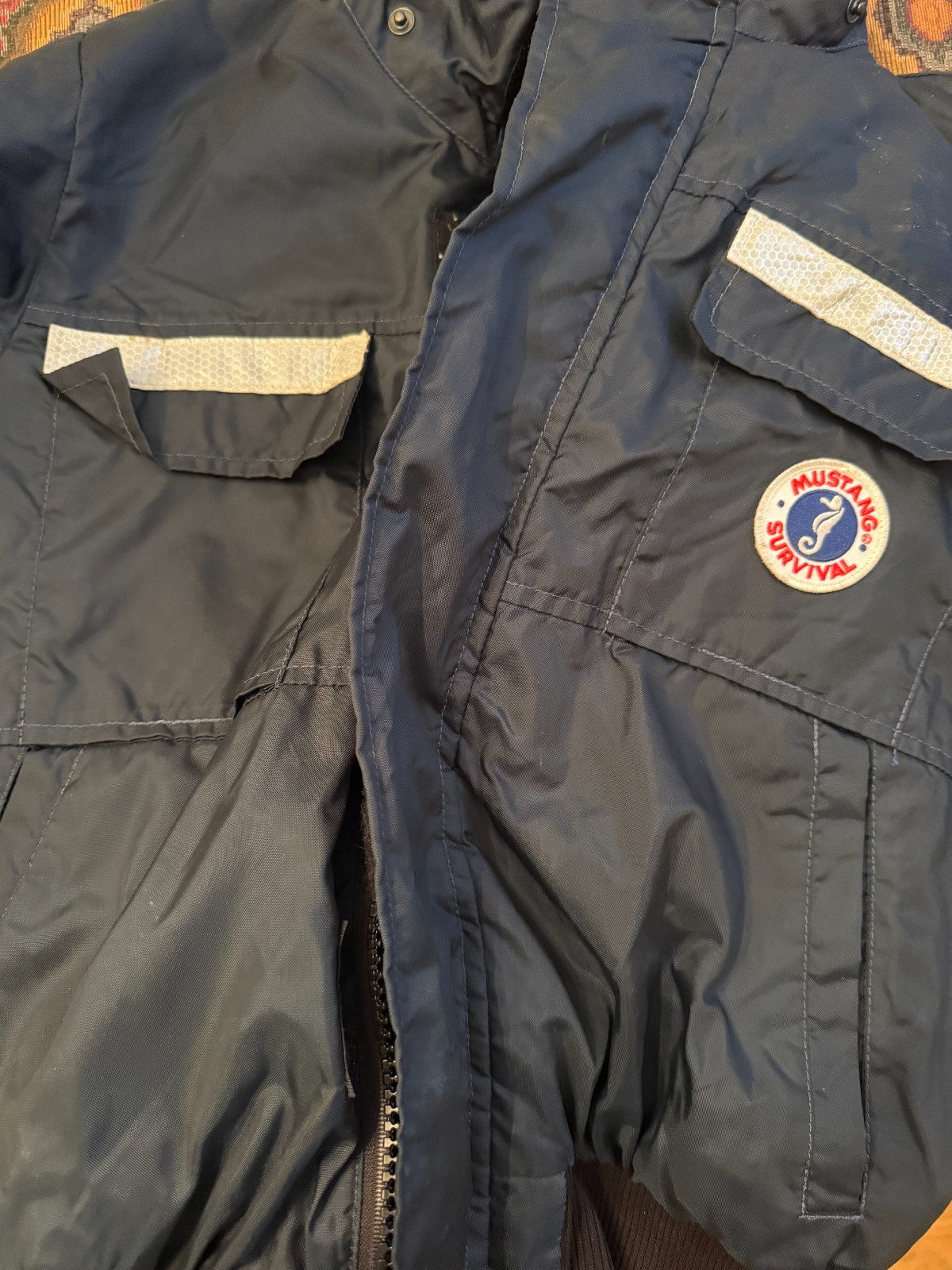 Mustang Survival MJ6214 Floater Navy Reflective Jacket Type III PFD – MEDIUM