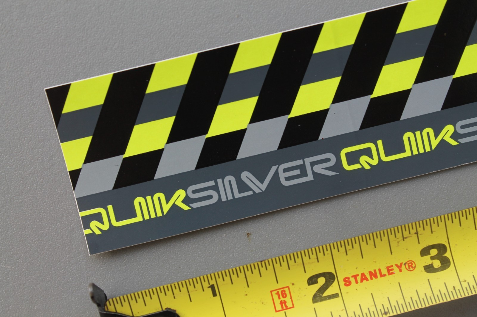 Quiksilver Surfboards Neon Yellow Grey Black Punk OG QS1 Vintage Surfing STICKER