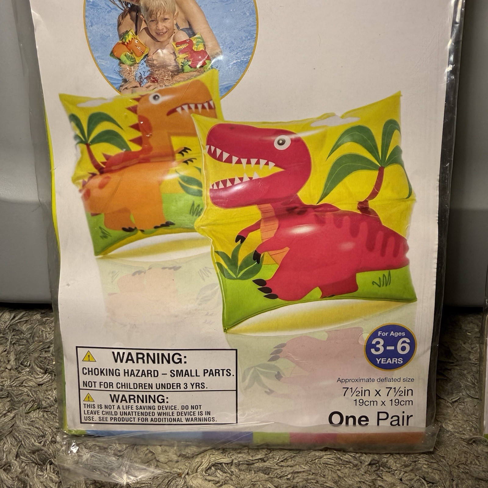 InTex Arm Bands Dinosaur Sea Buddy 3-6 Years Training Swimming