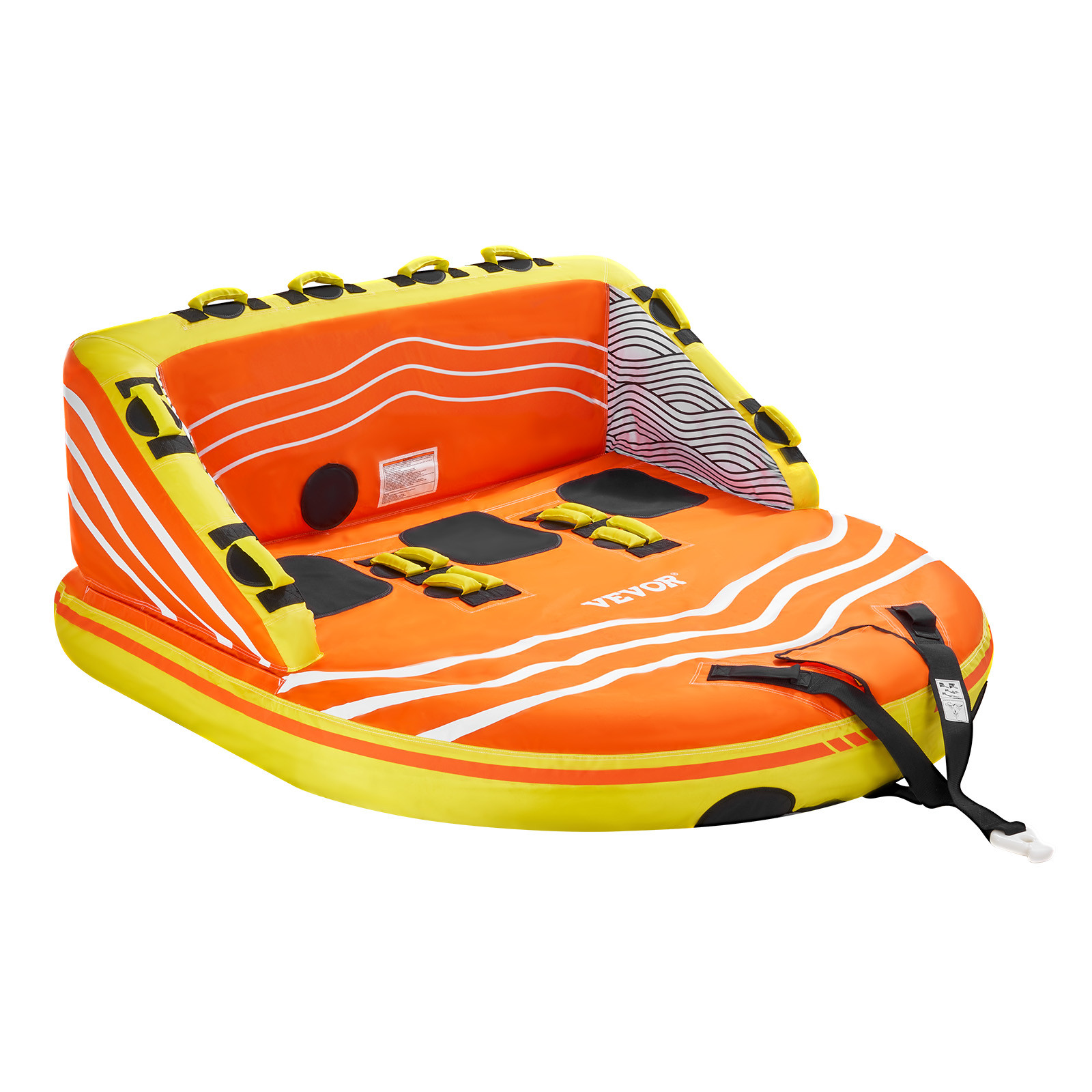 VEVOR Towable Tube for Boating 1-3 Riders Inflatable Boating Tubes Water Sport