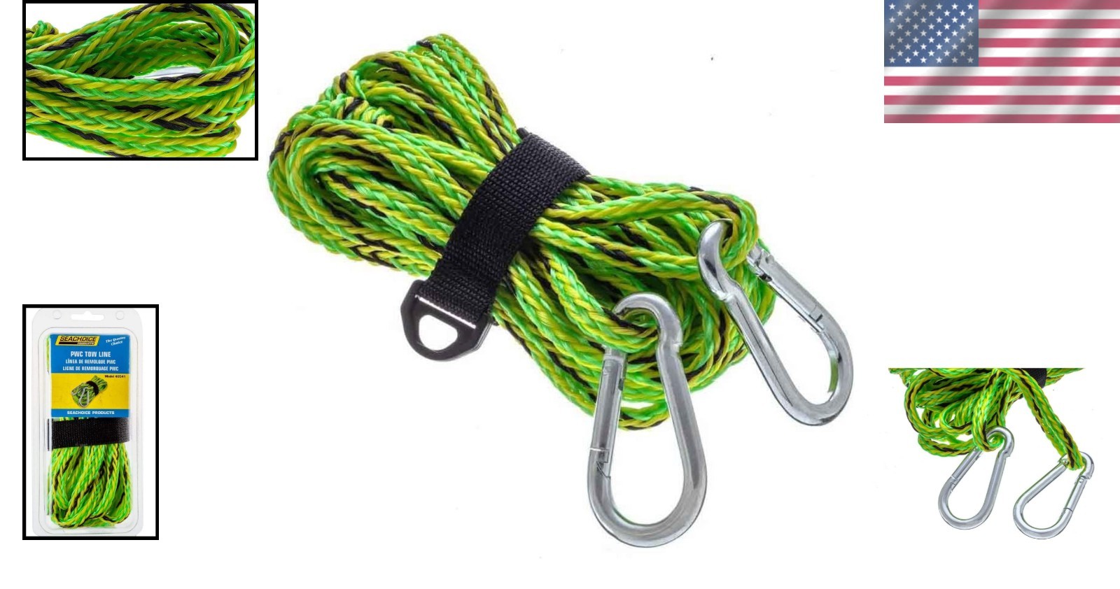 Boat Tow Dock Line 3/8 Inch x 20 Ft for Watercraft 2000 lb Tensile Strength