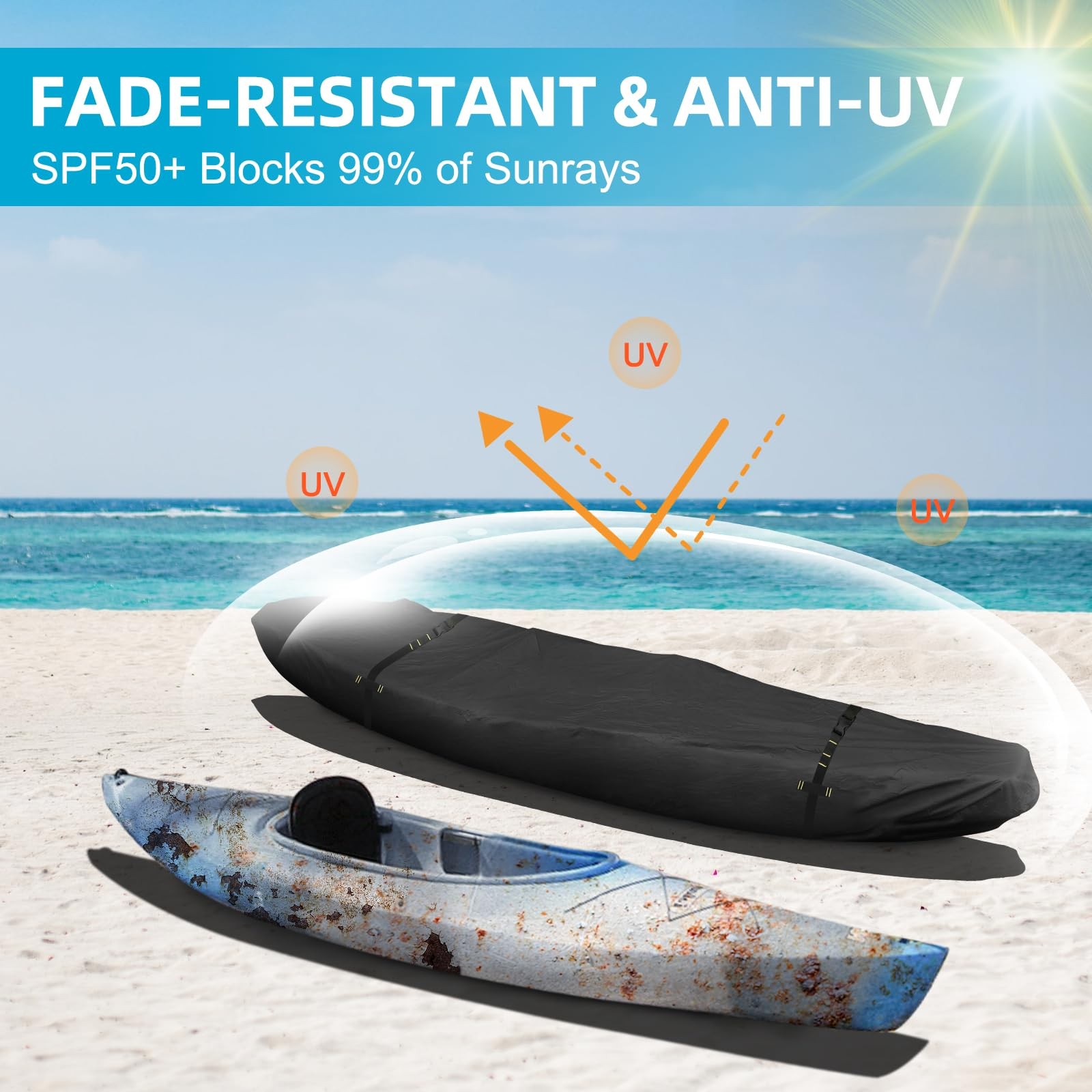 Seapisode 600D Kayak Coverheavy Duty Tear Resistant Canoe Cover Waterproof