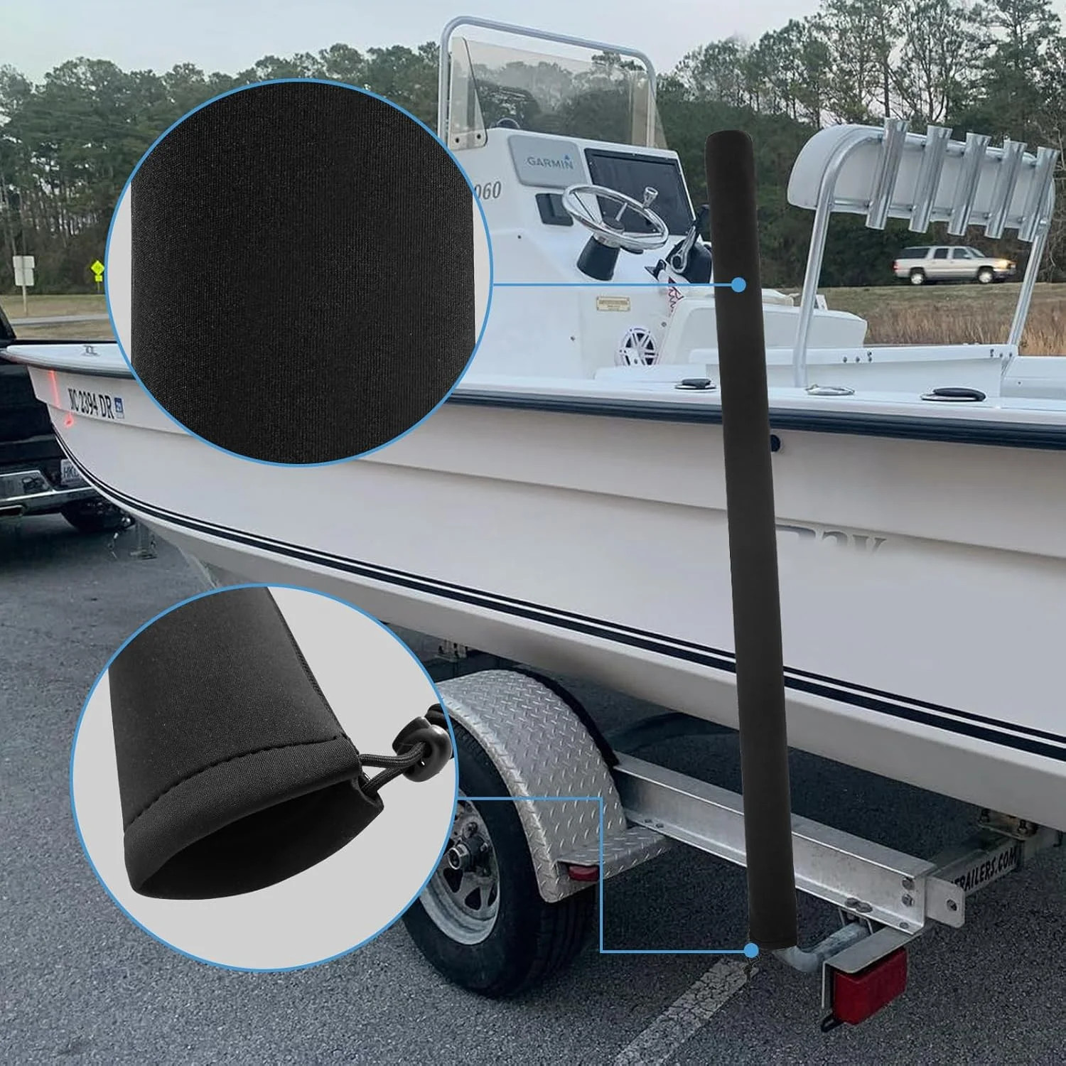 48″ Boat Trailer Guide Pole Covers,2 Pcs Boat Trailer Guide Pole Pads Boat Guide
