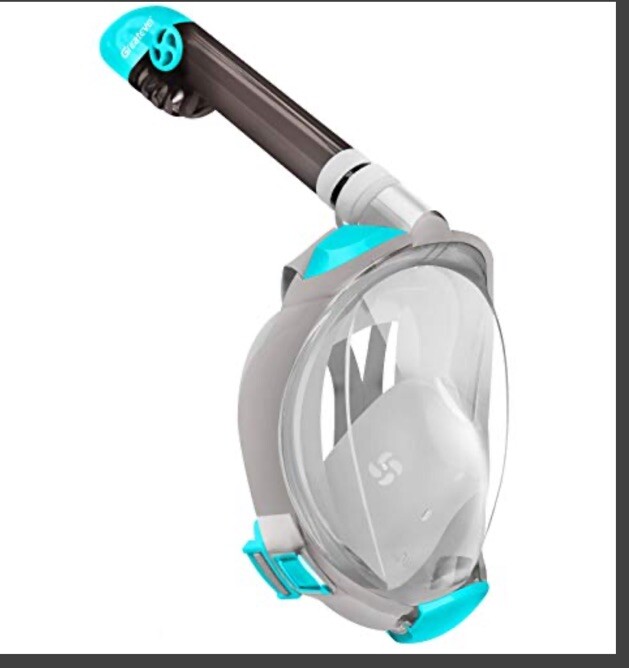 Greatever G2 Full Face Snorkel with Latest Dry Top SystemFoldable Gray Green