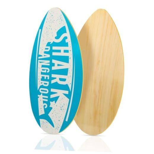 Skimboard 35 Inch Skim Boards for Beach Adults ＆ Kids, High Gloss Blue shark