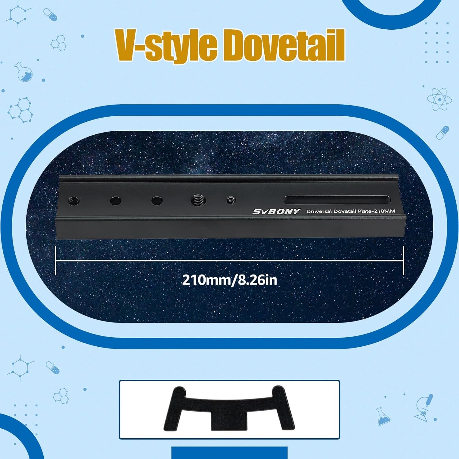 SVBONY SV219 Dovetail Mount Plate, 210mm 8.26 inches Universal Black