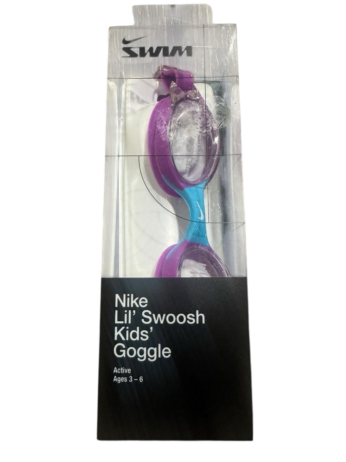 NIKE Lil’ Swoosh Kids’ Swim Goggles Super-Soft Watertight Seal NESSD138-688