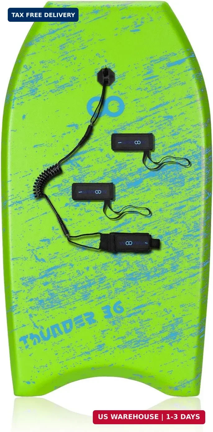 WOOWAVE Bodyboard 33-inch/36-inch/41-inch Super Lightweight Body Board with Coil