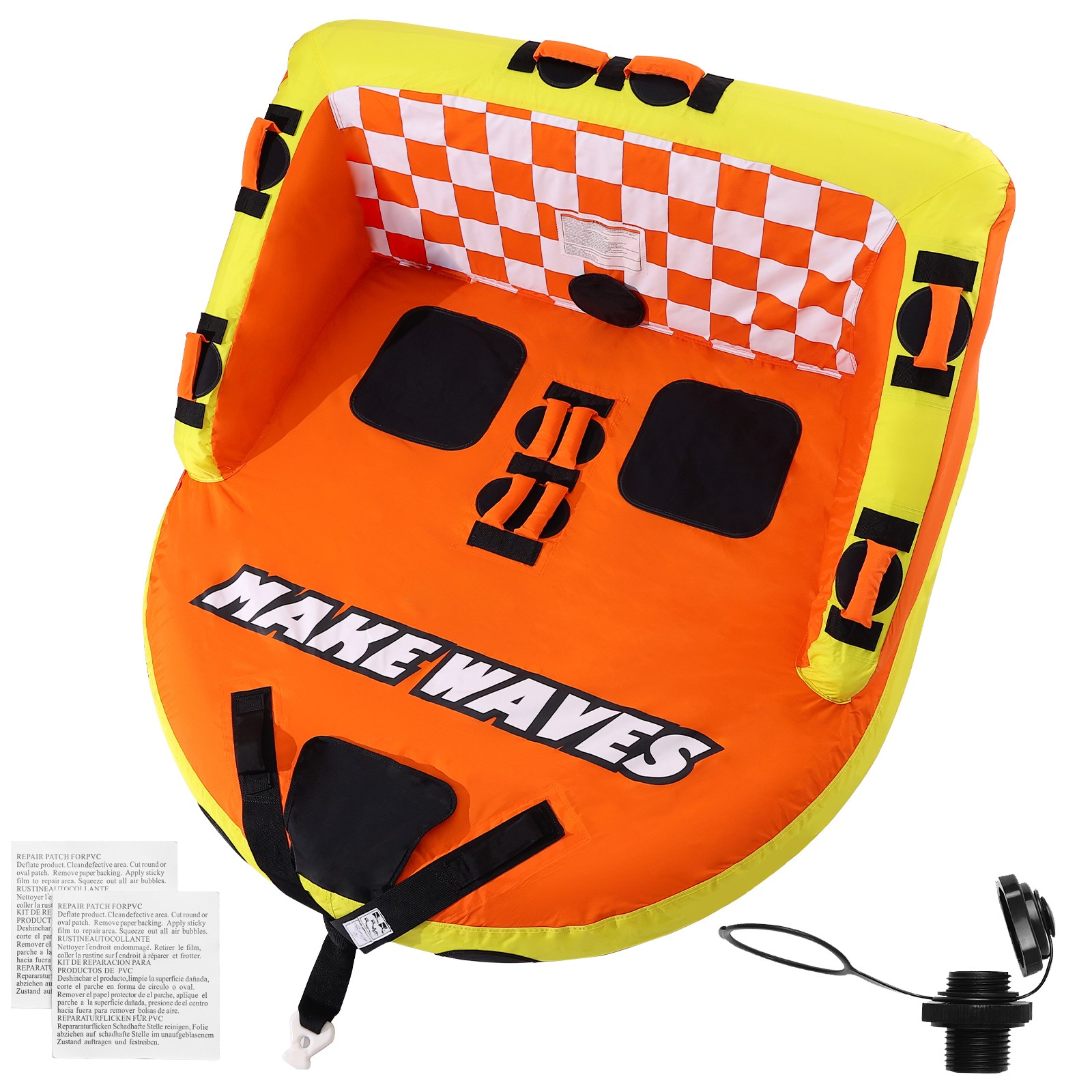 Uimoso Inflatable Towable Tube for Boating with Seats and Backrest for 1-2 Rider