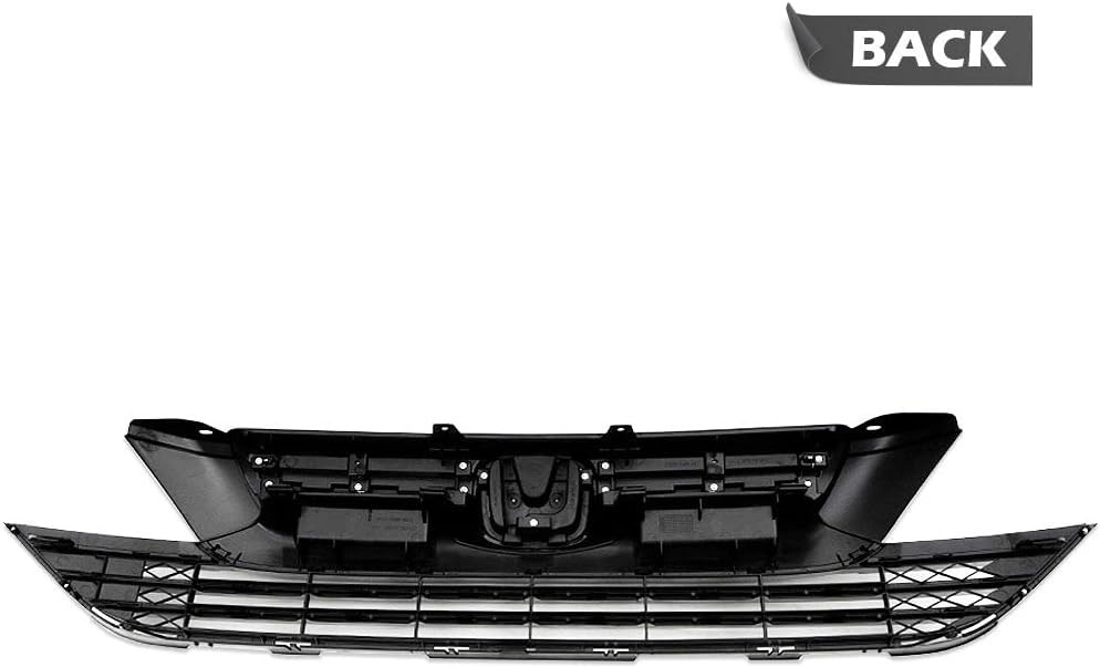 Upper & Lower Grille Set Fit Honda CR-V 2007-2009, Black Chrome | Grill Trim Fi
