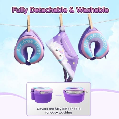Mambobaby Toddler Swim Vest for 3-8 Years, 33-66 lbs, Arm Floaties for Unicorn