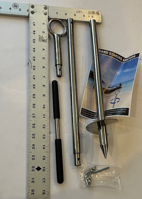 Boat Kayak Anchor 35″ Shallow Water Sand Anchor Stainless Steel Staring Sand