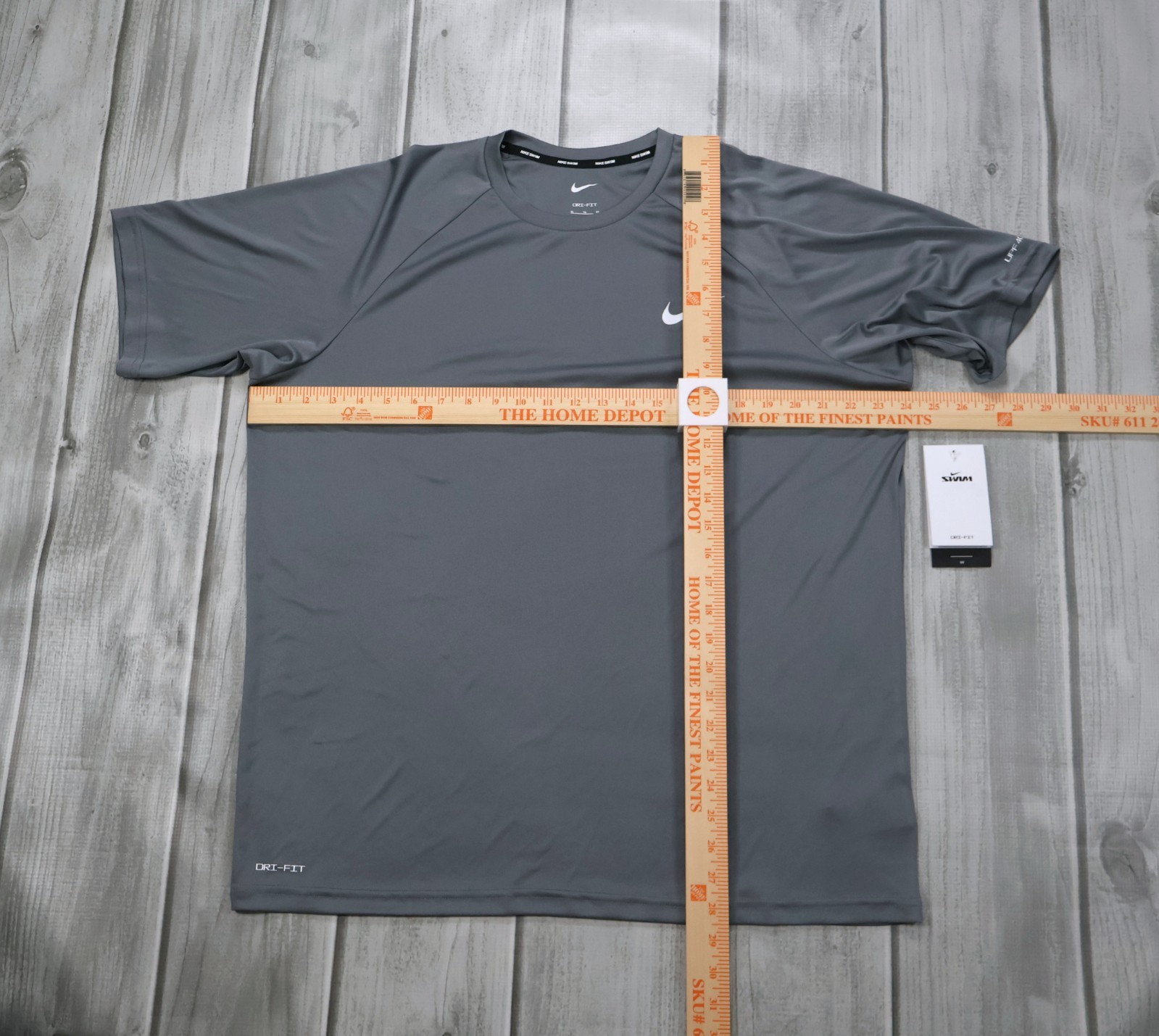 NEW Nike Swim Hydroguard Essential Men’s Dri-FIT UV Short Sleeve Top Gray UPF 40